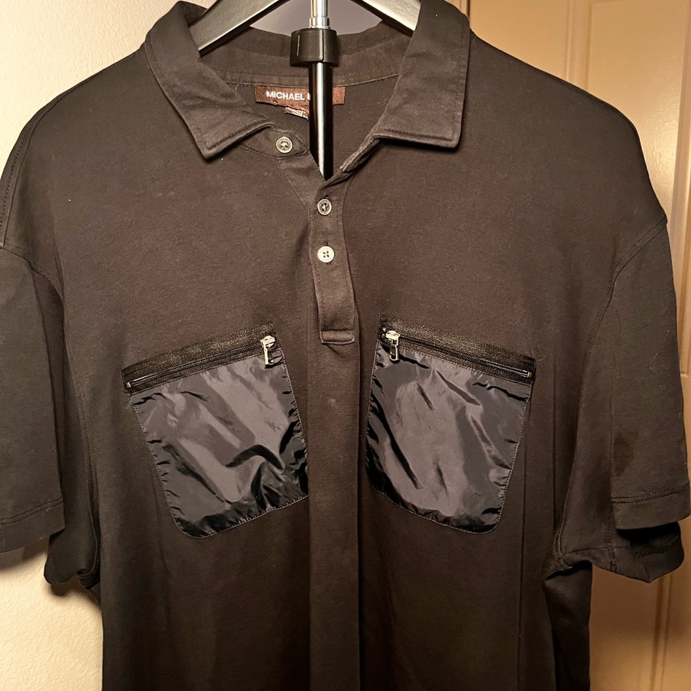 Michael Kors Black Polo with Zippered Pockets - Picture 3 of 4
